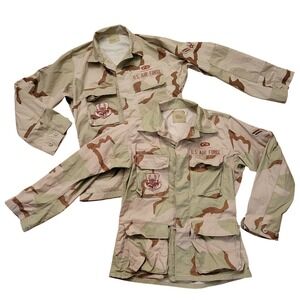 2 UNICOR S Reg Combat Coat Desert Camo US Air Force Summer BDU Jacket Military‎